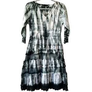 Petrol Tiered Lace Dress Sz Medium